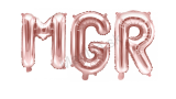 Balóny písmená MGR 35cm ružovo-zlaté