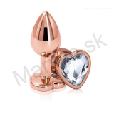 Análny kolík zlatý s priesvitným kryštálom S