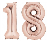 Balóny čísla 18 ružovo-zlaté 100cm