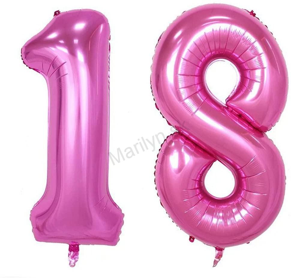 Balóny čísla 18 ružové 100cm