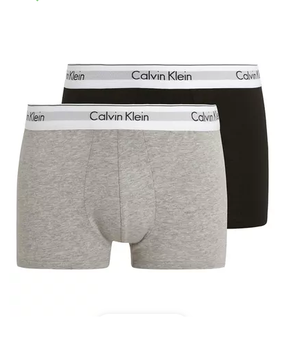 Boxerky CALVIN KLEIN Modern Cotton Stretch 2 pack NB1086A šedá/čierná