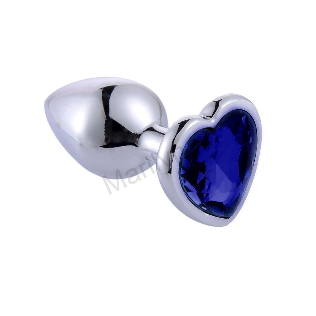 Análny kolík srdiečkový tmavo modrý S