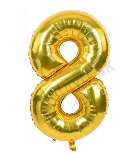 Párty balón 8 zlatý 74cm