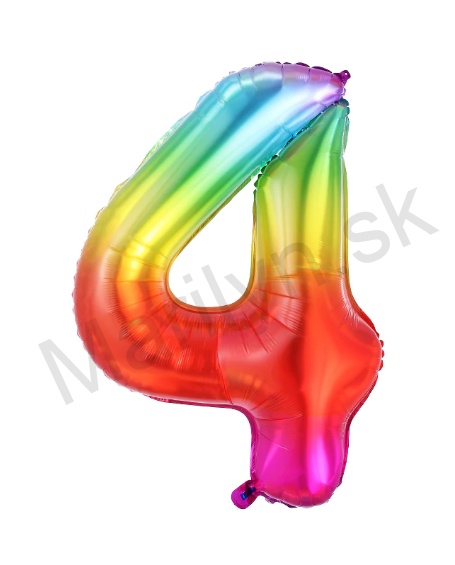 Balón číslo 4 dúhový, 100cm
