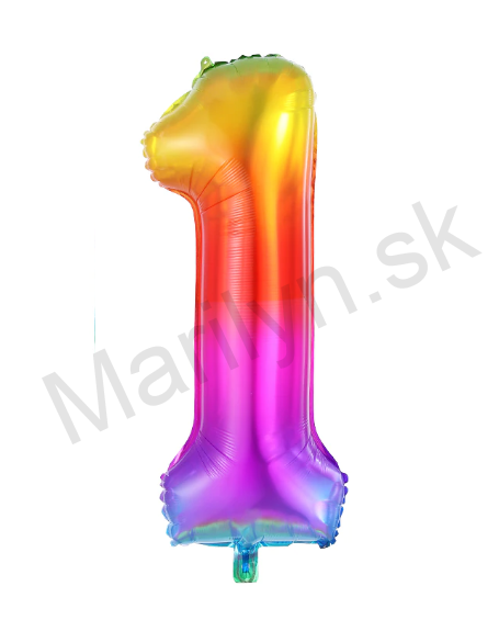 Balón číslo 1 dúhový, 100cm