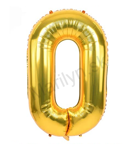 Party balón 0 zlatý 73cm