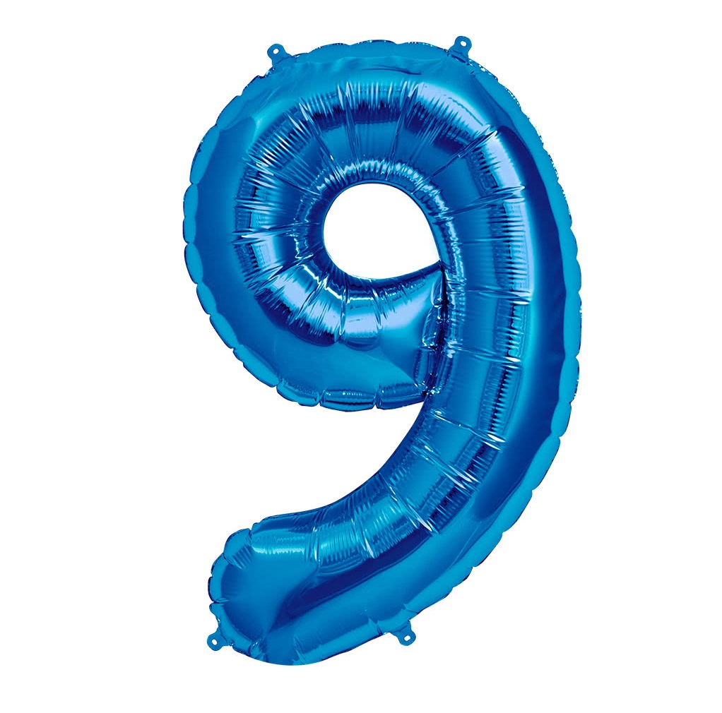 Party balón 9 modrý 75cm