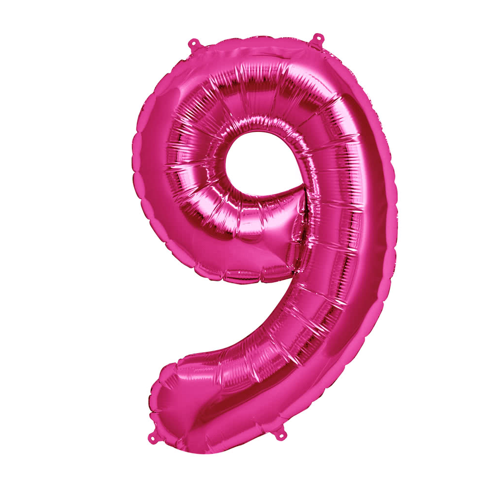 Párty balón 9 ružový 73cm