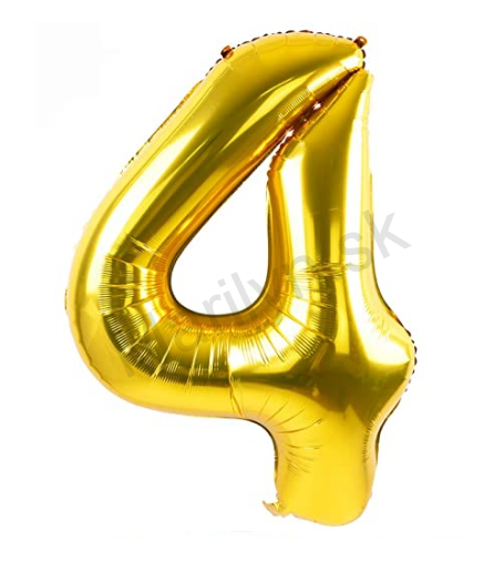 Párty balón 4 zlatý 100cm