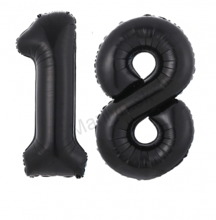 Balóny čísla 18 čierne 72cm