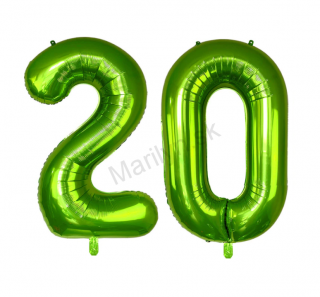 Balóny čísla 20 zelené 100cm