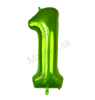 Párty balón číslo 1 zelený 100cm