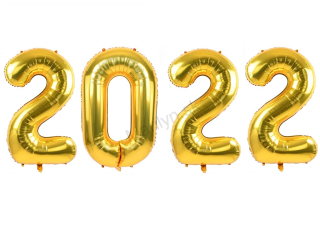 Balóny čísla 2022 zlaté 73cm