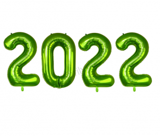Balóny čísla 2022 zelené 100cm