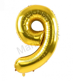 Party balón 9 zlatý 74cm