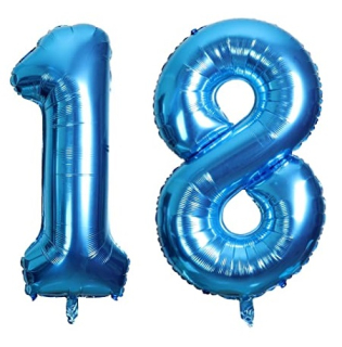 Balóny čísla 18 modré 80cm