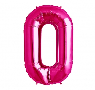 Party balón 0 ružový 65cm